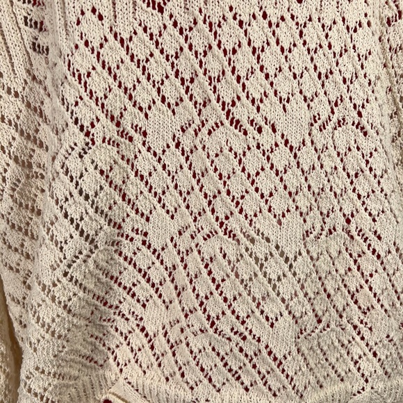Lace Knit Cream Cardigan - XS - Picture 6 of 9